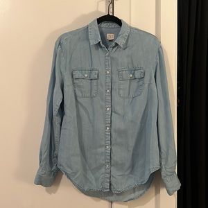 a new day Light Blue Jean Denim Button Down Shirt — Size: S